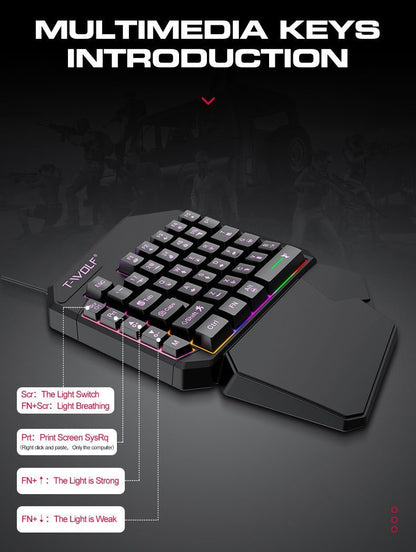 Lei Lang TF900 Single Hand Mouse Keyboard Suit